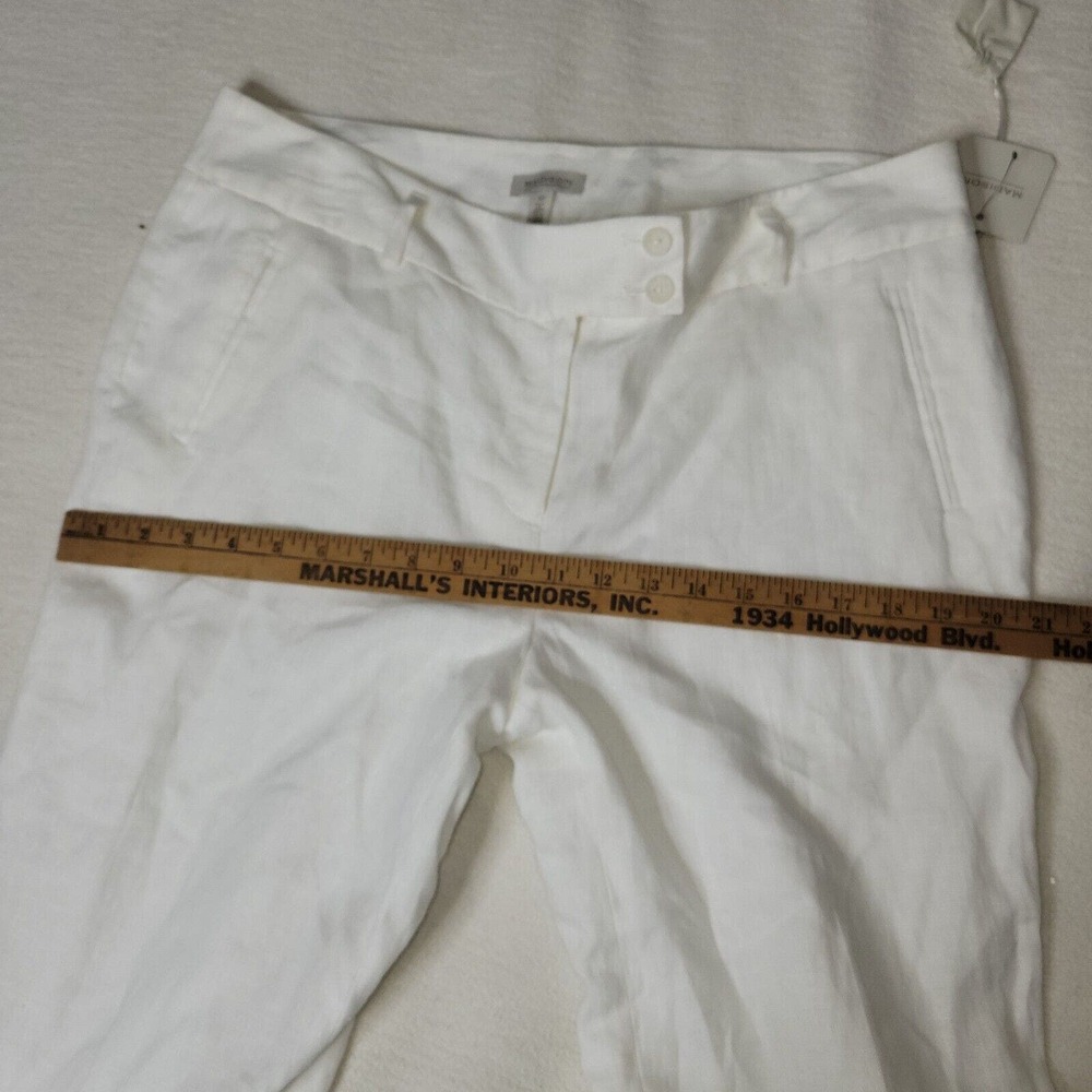 Madison Pants Womens Sz 12 - 36W x 30L White Boating Linen Beach Summer Cottage - Picture 10 of 16